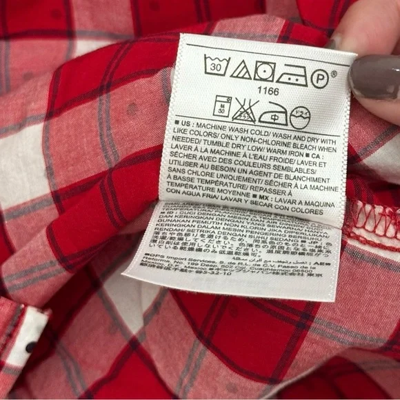 Old Navy Red Plaid Button Up NWT - Womens Size XS - Picture 4 of 5